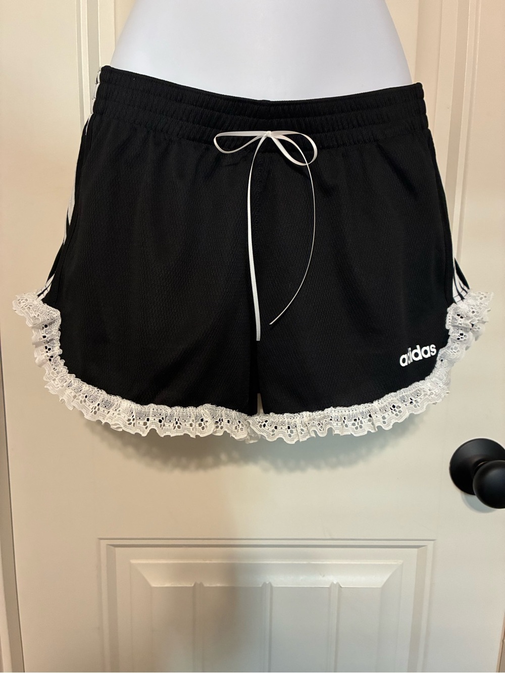 Adidas Athletic Shorts Lace Trim and Side Shorts - Picture 2 of 6